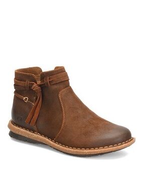 BORN Wynter Strappy Brown Leather Ankle Boots 10